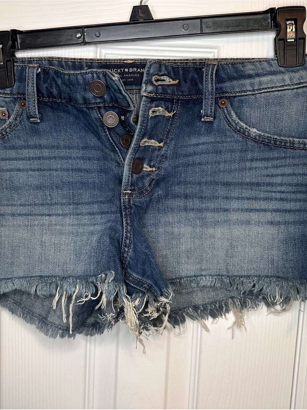 Lucky Brand Faded Blue Frayed Hem Denim Shorts